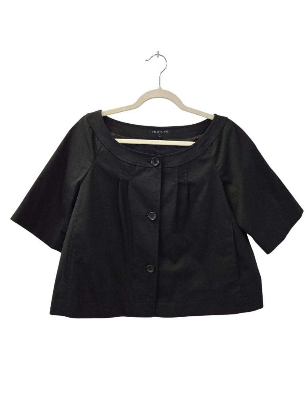 NWOT Theory Three Button Short Sleeve Bolo Blazer Jacket Size Large